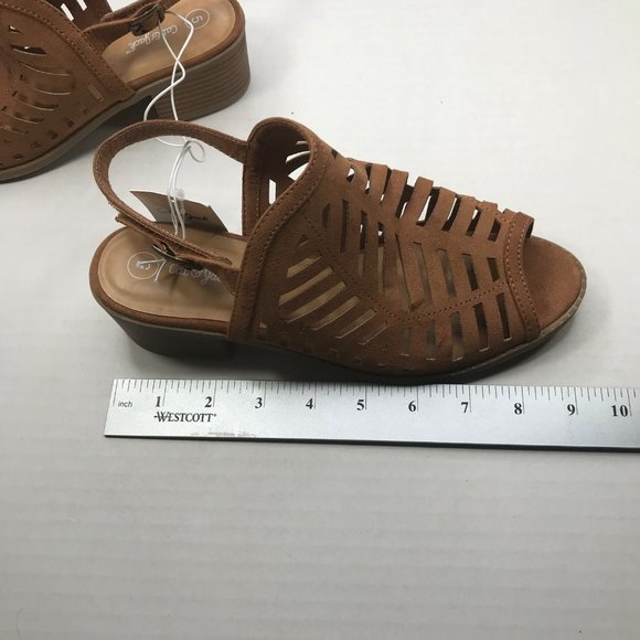 Cat And Jack Girl's Size 5 Open Toe Strap Shoes Brown New With Tags - Picture 10 of 12